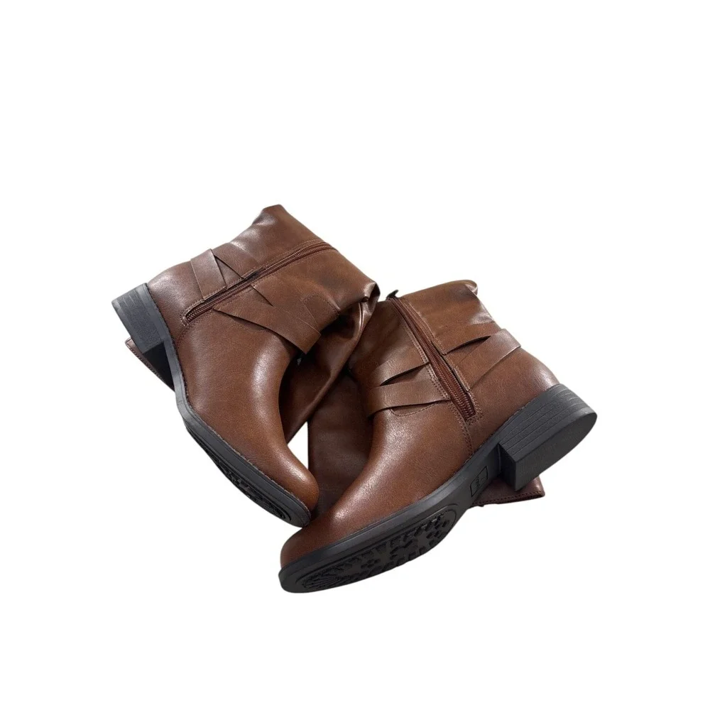 Style & Co Margoo Brown Riding Boots Wide Calf Womens Buckle Size‎ 7 NWB Classic